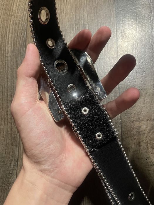 Ремень со стразами y2k черный Ремінь зі стразами чорний belt drip