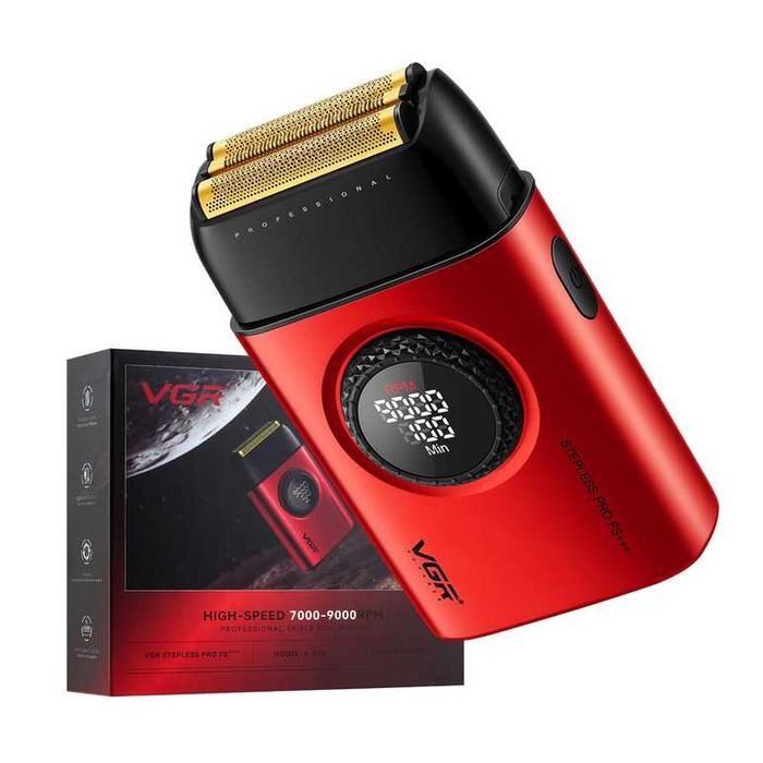 Електробритва VGR V-378 RED шейвер, тример 7000-9000 RPM, LED display