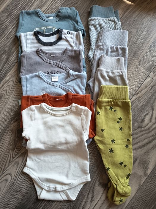 Zestaw ubrań 6 body 4 półśpiochy dla chłopca – Pinokio, C&A, Eevi 100% bawełna