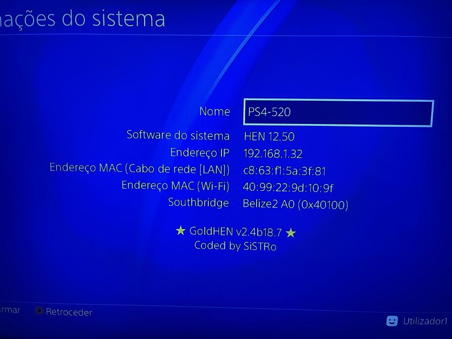 Consola PlayStation 4 desbloqueada com o software GoldHen