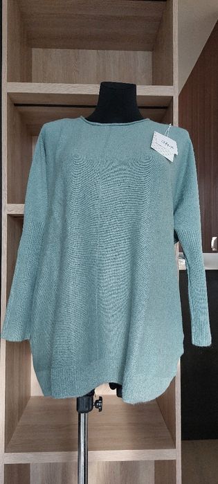 FLEX MODA Miętowy sweter Wiskoza ONE SIZE