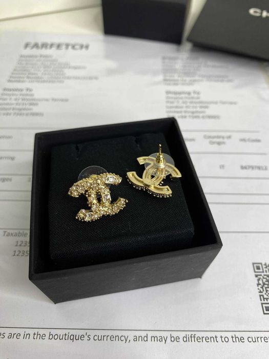 ОРИГІНАЛ Сережки Chanel | Золотисті сережки від Шанель