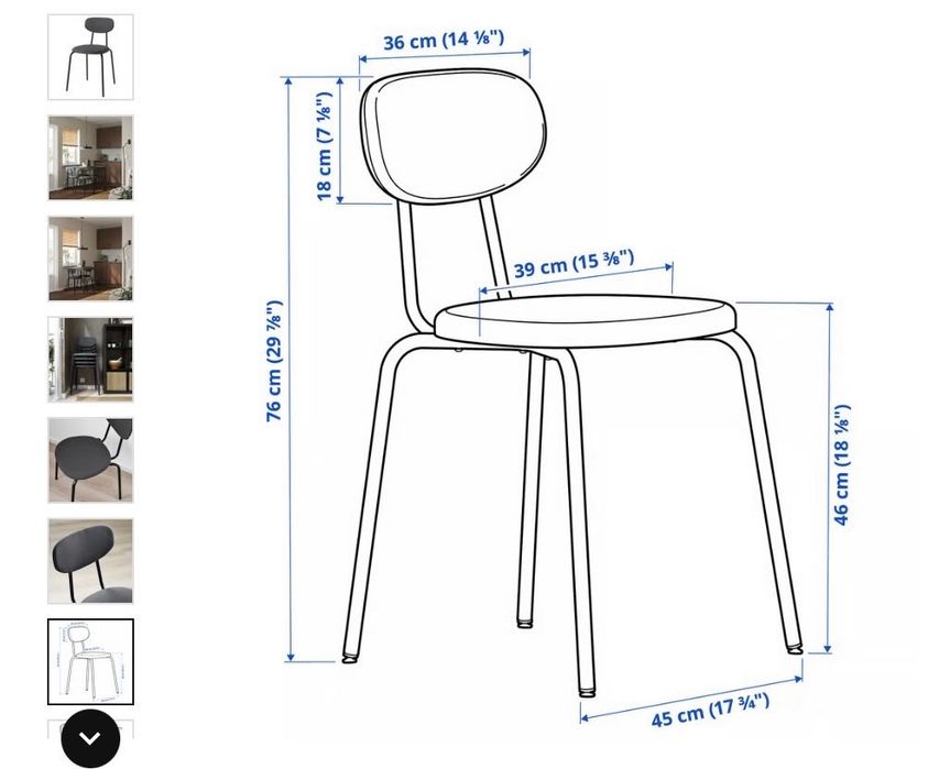 4 cadeiras cinzentas IKEA