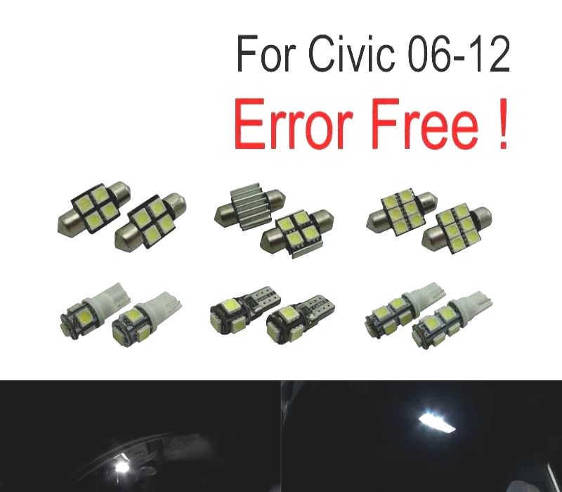 KIT COMPLETO 8 LAMPADAS LED INTERIOR PARA HONDA CIVIC 06-12