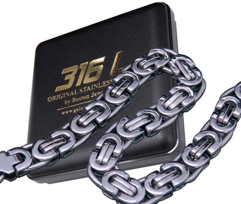 SREBRNA bransoletka MĘSKA 100% STAL CHIRURGICZNA 316L przepiękny splot