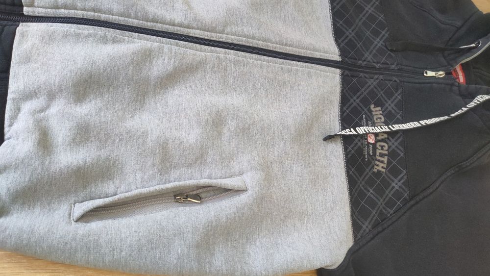 Bluza Jigga Wear 77 z kapturem czarno-szara