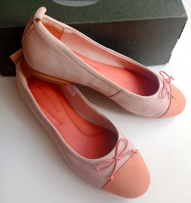 Nowe różowe skórzane baleriny Timberland r. 36