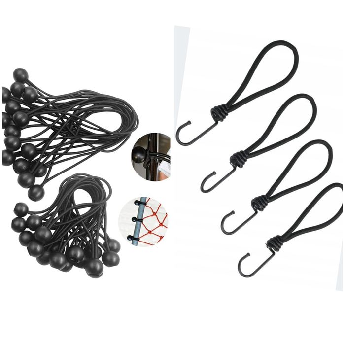 Gumki napinające do plandek 30 szt z kulką haczykiem