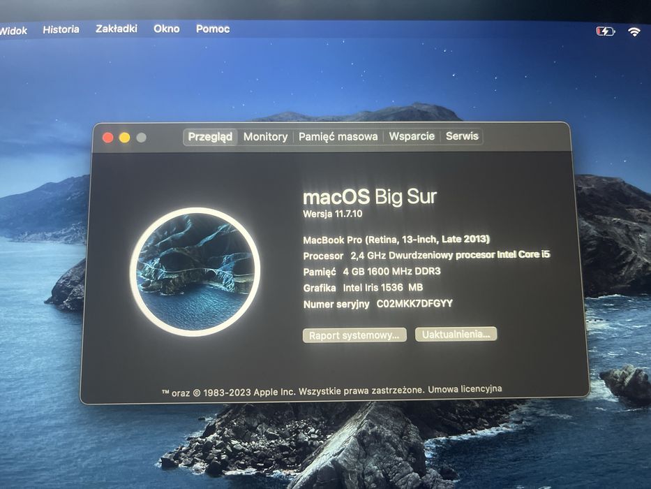Macbook Pro 13’ Retina Late 2013 SSD i5 2,4ghz 4GB