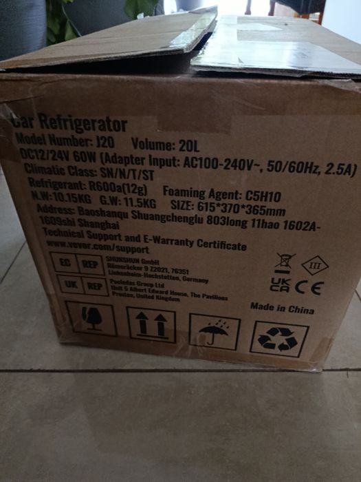 VEVOR 20L Lodówka Przenośna 12/24V  Zamrażarka Kompresor
