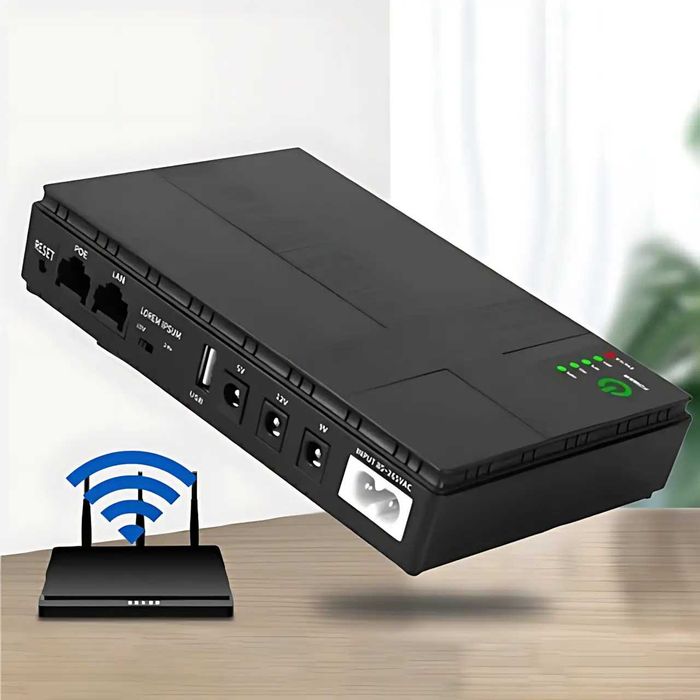 ДБЖ Mini UPS DC1018P 10400 mAh для роутера, PoE,USB, до 18 W