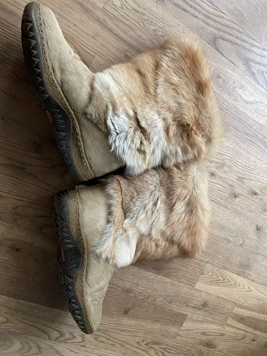 Buty zimowe z lisa lis naturalny roz 41 kozaki
