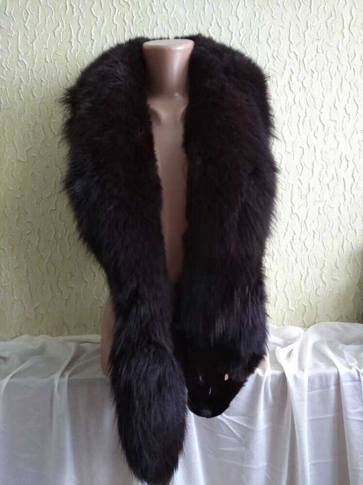 Натуральне хутро воротнік на підкладці , відтінок бургунд, марсала