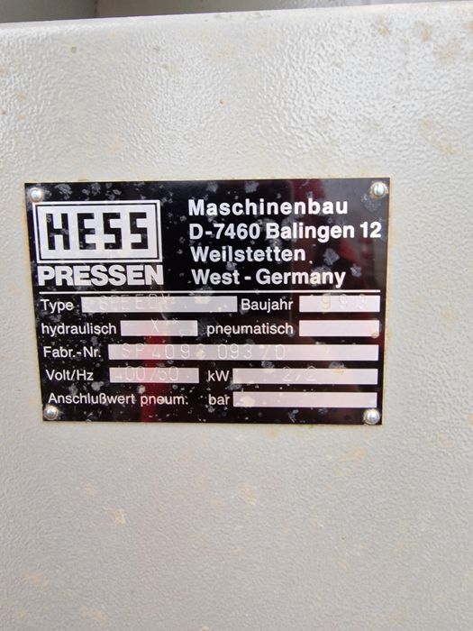 Ścisk Stolarski Prasa Ramowa Hydrauliczna Hess  do klejenia