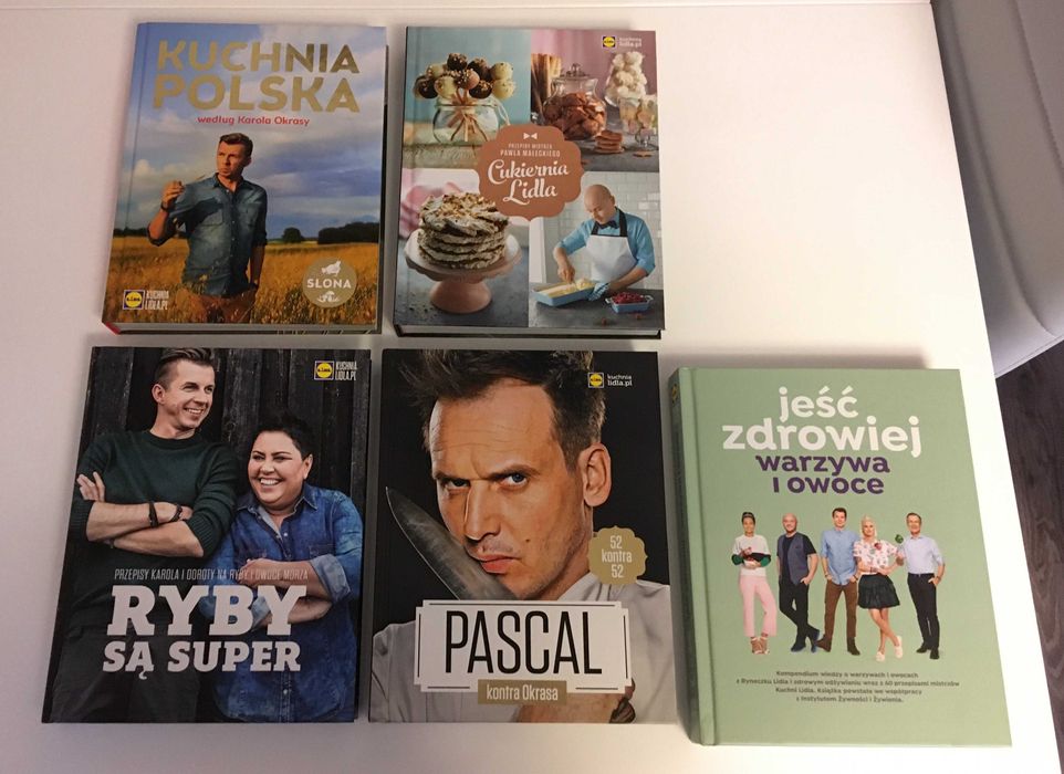 Książki kucharskie Okrasa Pascal Lidl, zestaw 5szt.