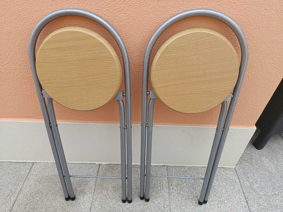 Conjunto 2 Bancos Altos Dobráveis