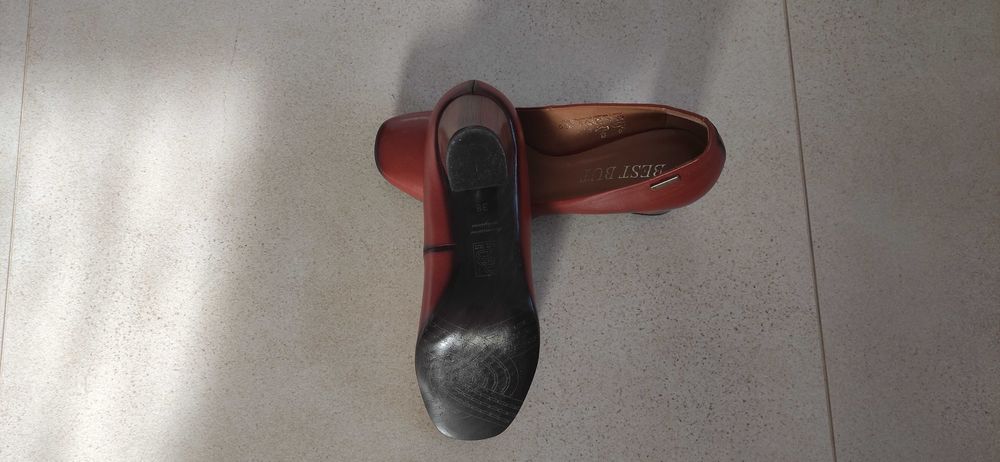 Buty damskie czółenka rude