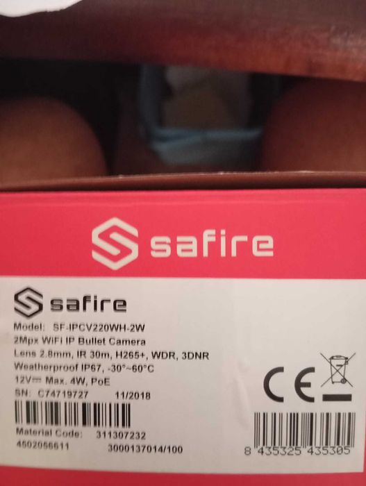 Duas (2)  Fixed IP Bullet Camara 2MP - SAFIRE, nova em caixa (O preço indicado é de 1 câmara)