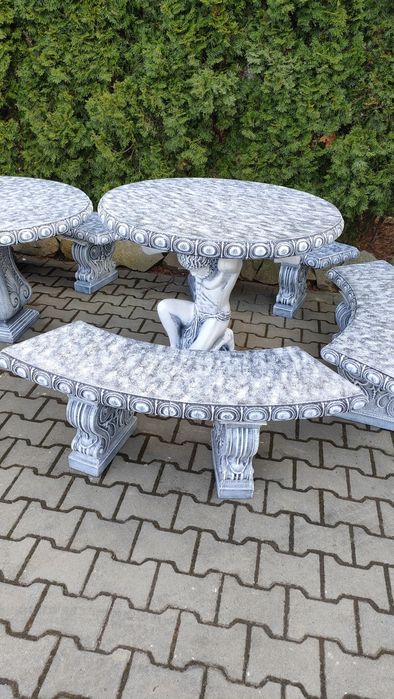 Betonowe meble ogrodowe tarasowe komplet ogrodowy zestaw ogrodowy stół