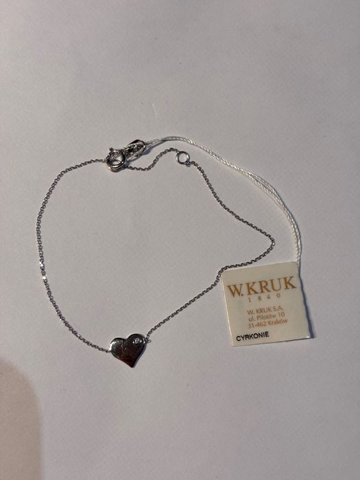 Bransoletka W Kruk białe złoto próba 375