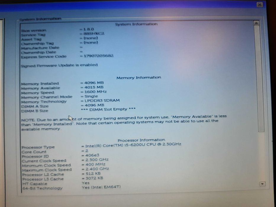 Laptop Dell E5550