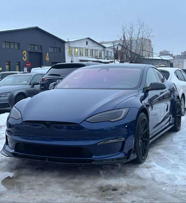 Сплиттер бампера Tesla Model S Модел С диффузор спойлер губа cплiтер