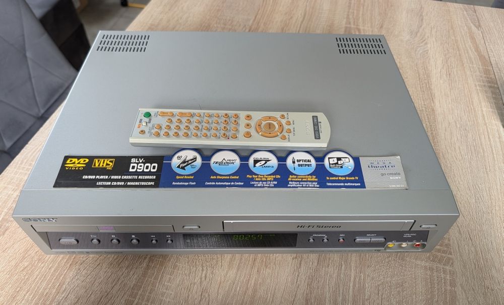 Sony SLV-D900E #Magnetowid VHS DVD #Combo #6HD #Hi-Fi Stereo #TriLogic # Pilot