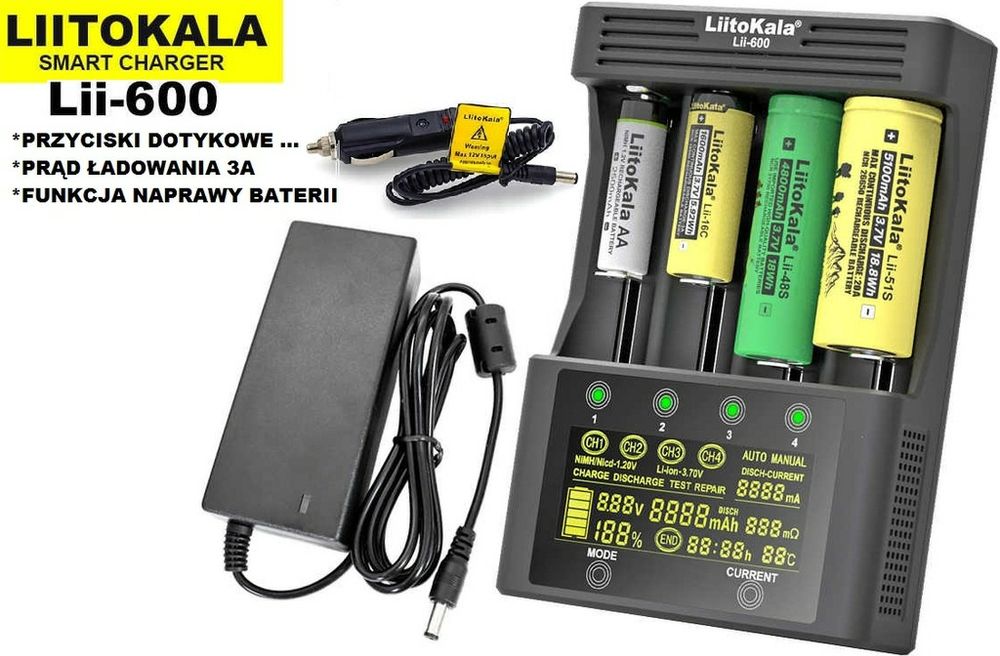 NOWA Ładowarka LiitoKala Lii-600 do ogniw i akumulatorków