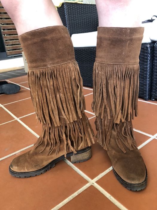 Botas franjas em pele (Tapadas) tam 39