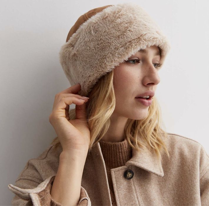 Шапка замш на меху New-Look