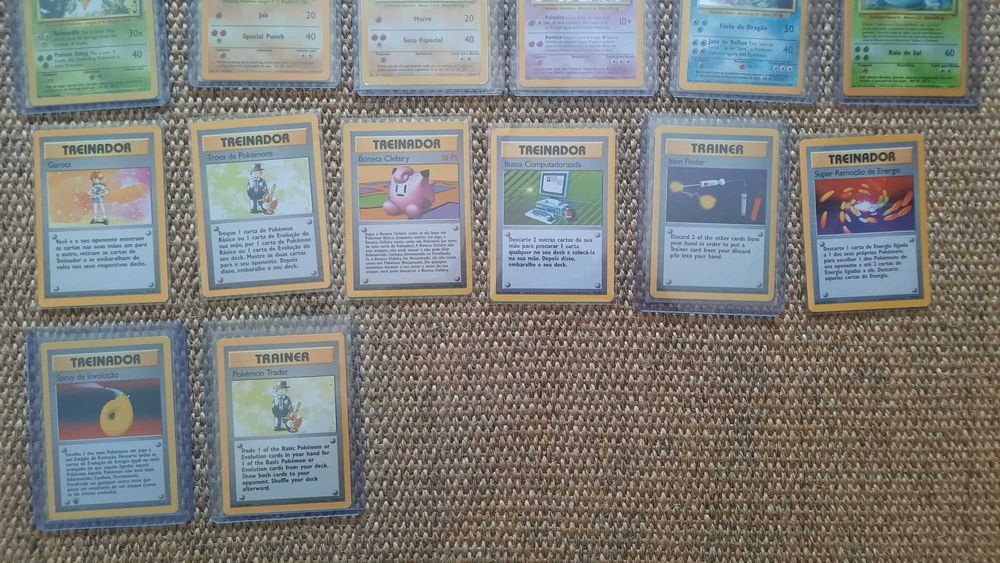 Cartas Pokémon Base Set / Jungle, Fossil, Team Rocket - Raras Português e Inglês - Near Mint / Excelentes / Bom estado