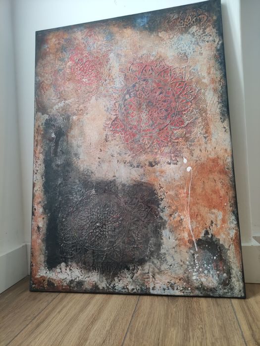 Tela acrílica com relevo