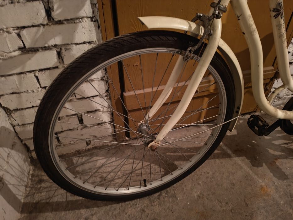Biały (kremowy) rower miejski damka retro | Koła 26 cali | Klasyczny miejski styl