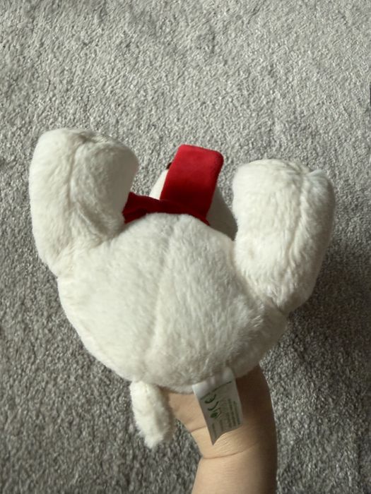 Keel toys мишка белый в красном шарфике новый