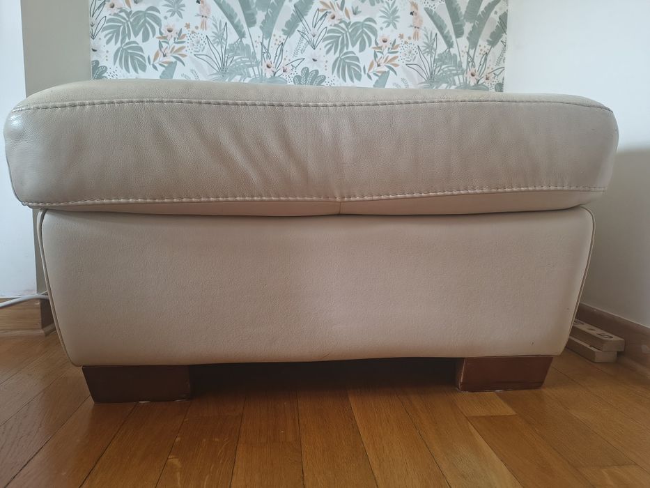 Pufa skórzana podnóżek siedzisko