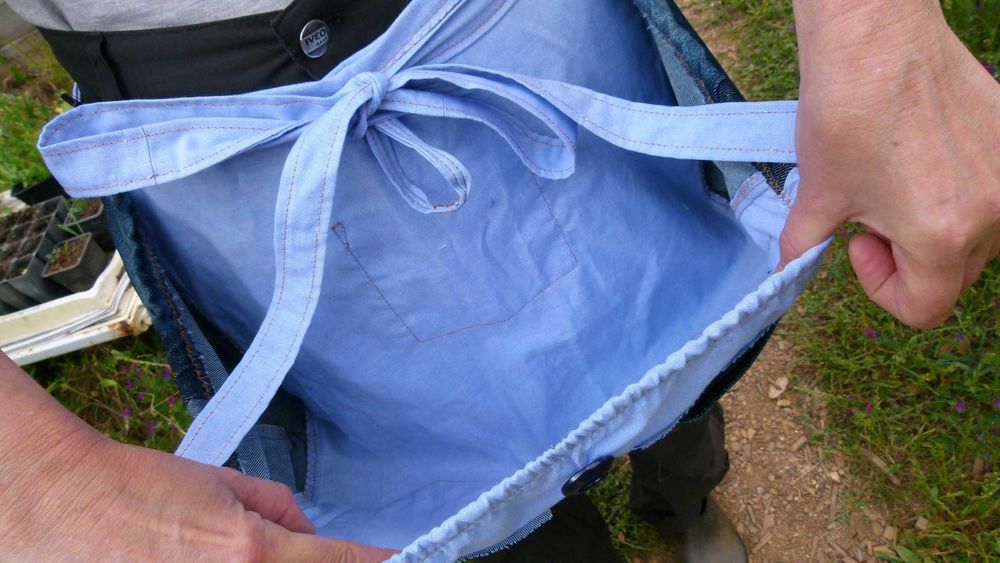 Avental de colheita feito à mão