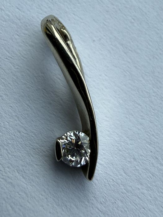 Кулон біле золото з діамантом 0,11 ct. Подвеска кулон золото бриллиант