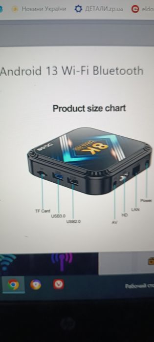 Смарт приставка 8K ULTRA HD Android 13 Wi-Fi Bluetooth