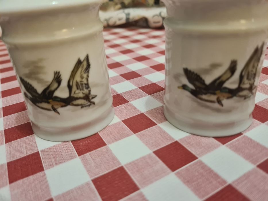 Saleiro e pimenteiro em porcelana