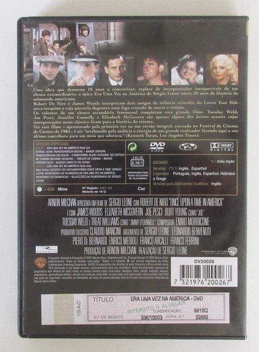 Era Uma Vez Na América (ROBERT DE NIRO) (DVD DUPLO)