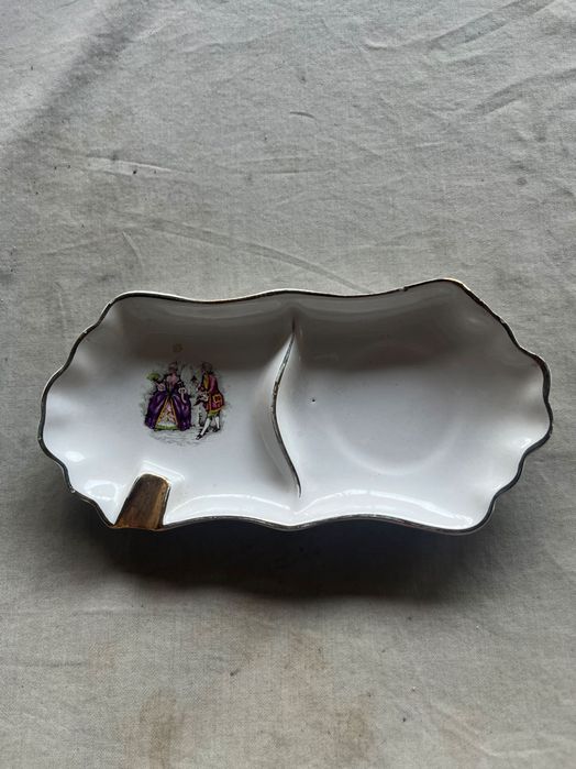 Antique numbered porcelain ashtray by Louçarte