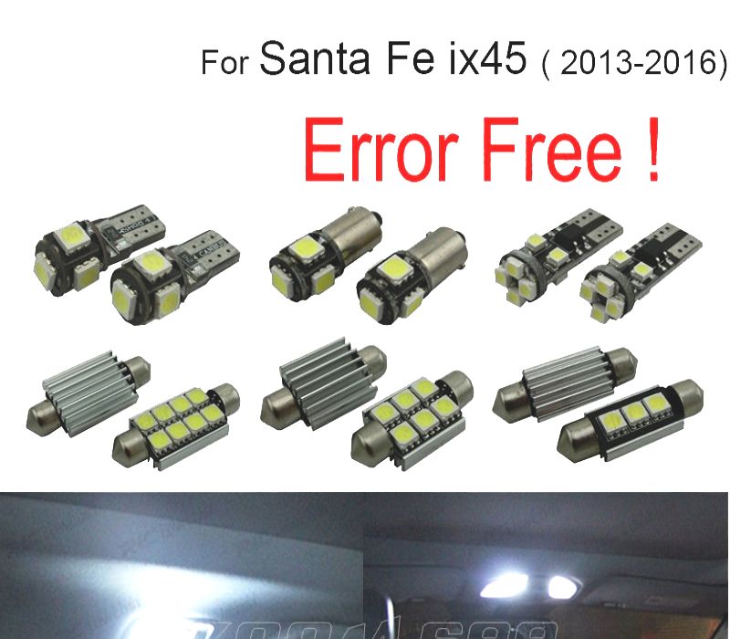 KIT COMPLETO 11 LAMPADAS LED INTERIOR PARA HYUNDAI SANTAFE SANTA FE IX45 13-16