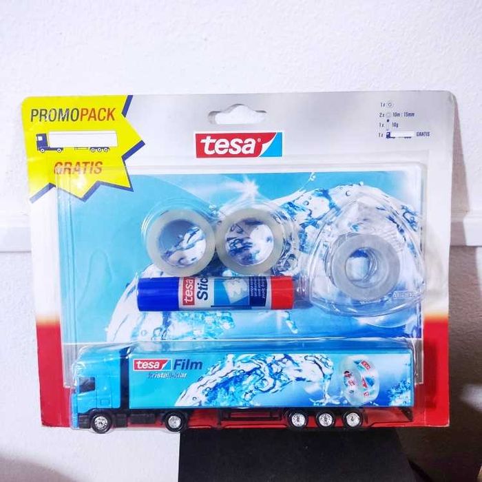 Tesa Promotional Pack with 1/64-scale Truck + Glue Stick + 2 Adhesive Tapes + Dispenser