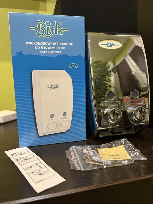 Dozownik do mydła 2 x 400ml podwójny chrom