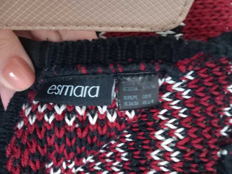 Sweter aztec boho wzór XS S Esmara