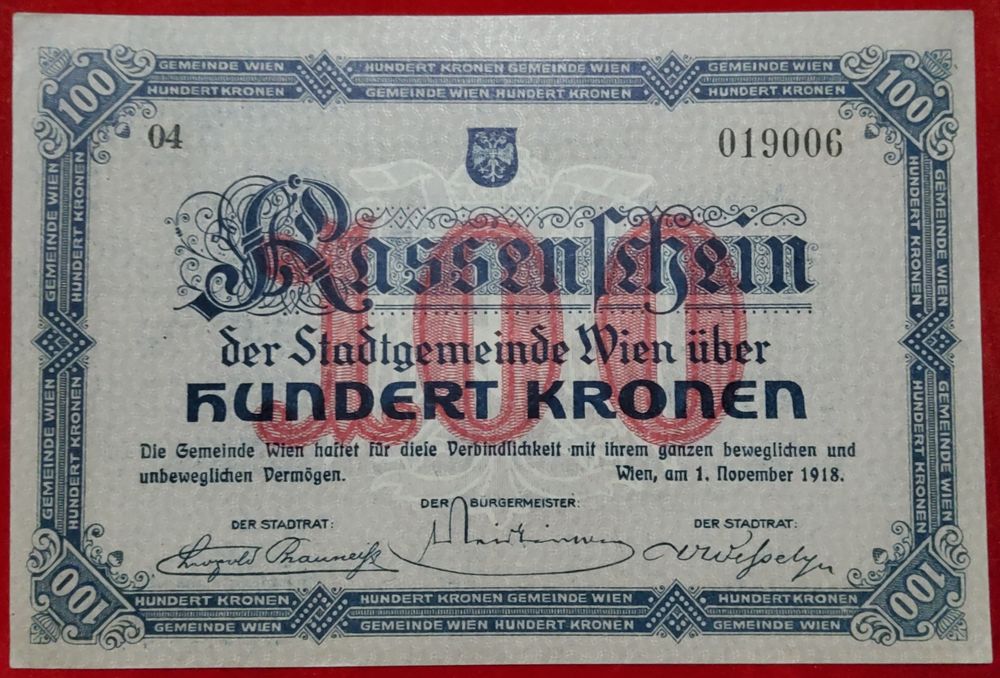 ÁUSTRIA  100 kronen 1918/ UNC