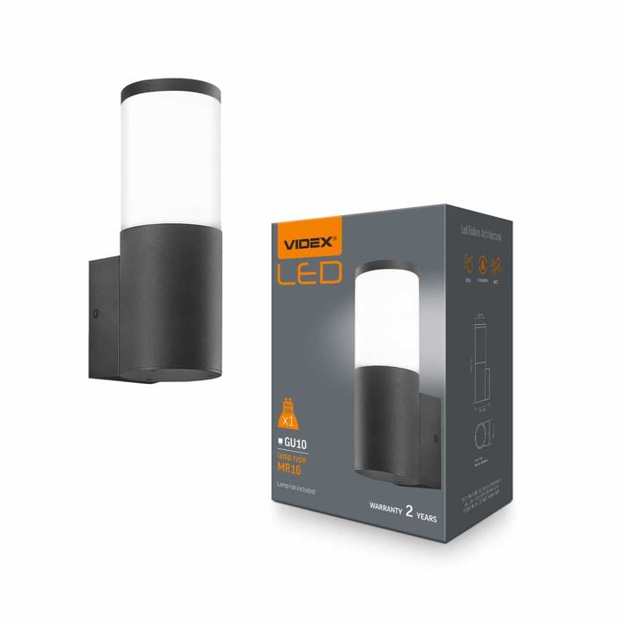 LED Світильник архітектурний VL-AR092B IP54 VIDEX 2xGU10 28154