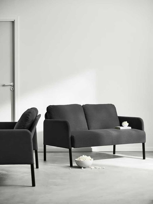 Sofá 2 Lugares Ikea GLOSTAD Knisa cinzento escuro