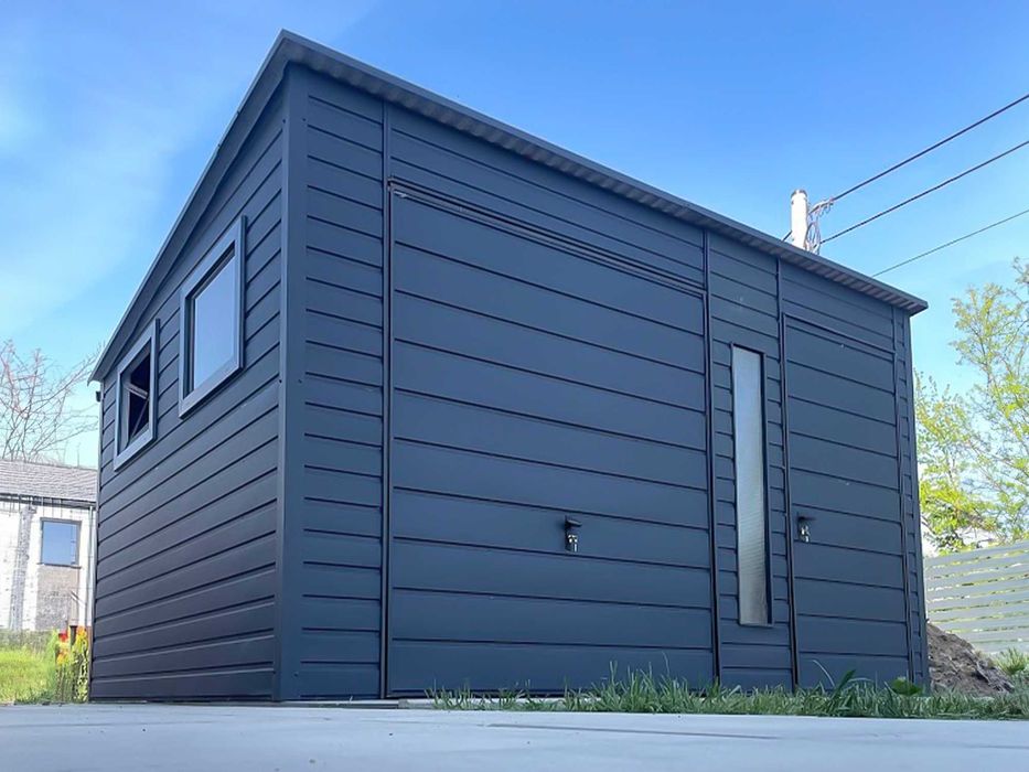 Domek ogrodowy 4×3 m – grafit matowy