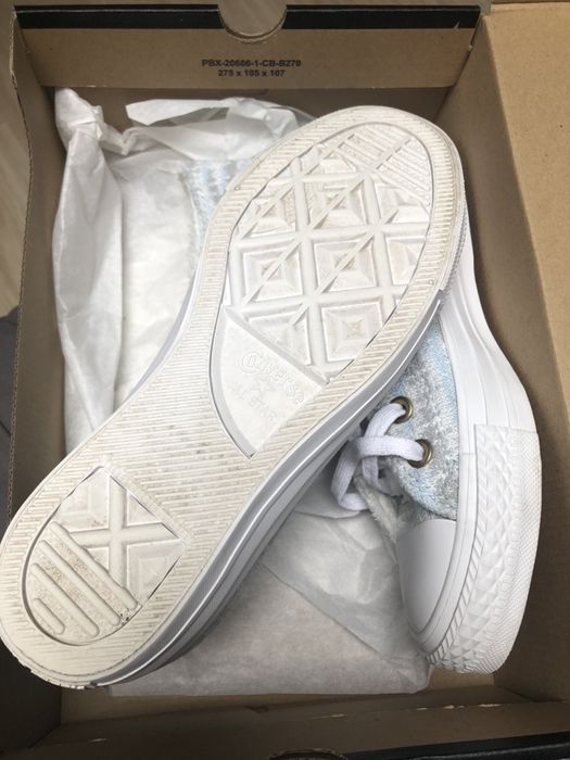 Trampki Converse 36 z futerkiem 553359C biało niebieskie nowe oryginał